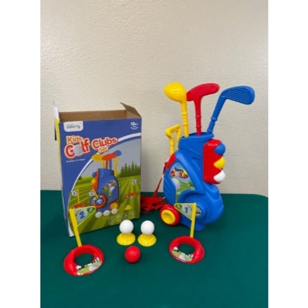 Toddler Golf Set, Upgraded Kids Golf Cart with Unique Shoulder Strap Design